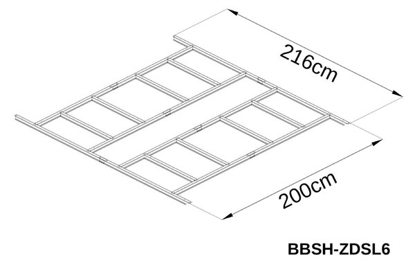 Základňa BBSH-ZDSL6 pre záhradný domček BestBerg ZDSL-6 / 200 x 216 cm / oceľ / strieborná