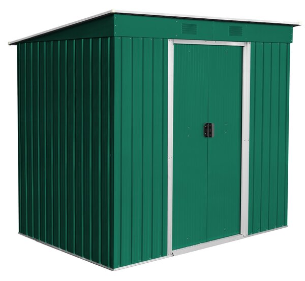 Záhradný domček BestBerg ZD-67GRW / 4,3 m² / 197 × 217 × 202 cm / zelená/biela