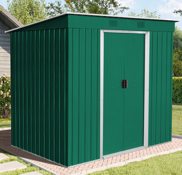 Záhradný domček BestBerg ZD-67GRW / 4,3 m² / 197 × 217 × 202 cm / zelená/biela