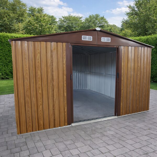 Záhradný domček BestBerg BBSH-1113W / 13,3 m² / 342,5 x 389 x 202 cm / dekor dreva/hnedá