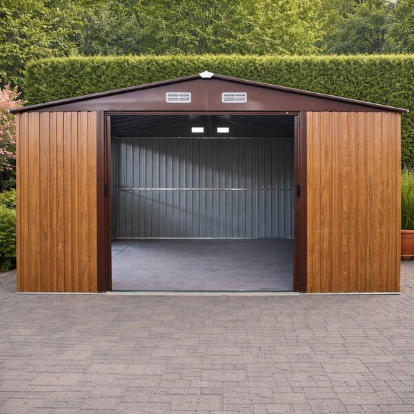 Záhradný domček BestBerg BBSH-1113W / 13,3 m² / 342,5 x 389 x 202 cm / dekor dreva/hnedá