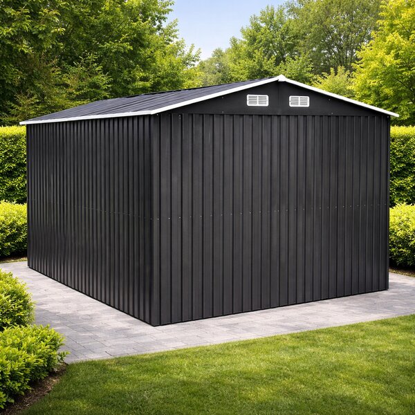 Záhradný domček BestBerg BBSH-1208A / 10,1 m² / 389 x 260 x 202 cm / antracitová/biela