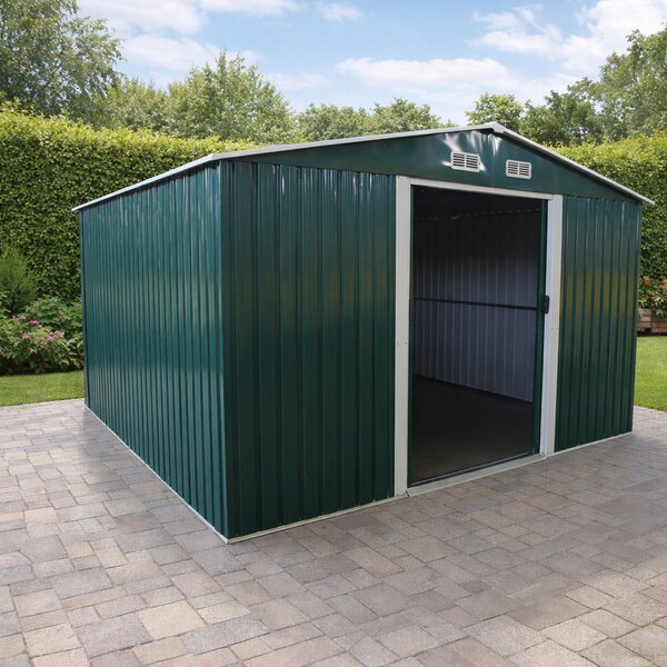 Záhradný domček BestBerg BBSH-1113GR / 13,3 m² / 342,5 x 389 x 202 cm / zelená
