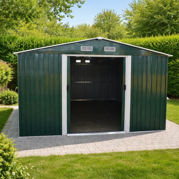 Záhradný domček BestBerg BBSH-1113GR / 13,3 m² / 342,5 x 389 x 202 cm / zelená