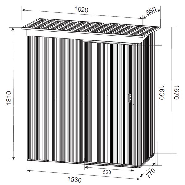 Záhradný domček BestBerg BBSH-305G / 1,4 m² / 162 x 181 x 86 cm / sivá