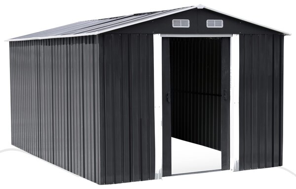 Záhradný domček BestBerg BBSH-1208A / 10,1 m² / 389 x 260 x 202 cm / antracitová/biela