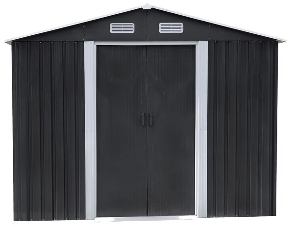 Záhradný domček BestBerg BBSH-1208A / 10,1 m² / 389 x 260 x 202 cm / antracitová/biela
