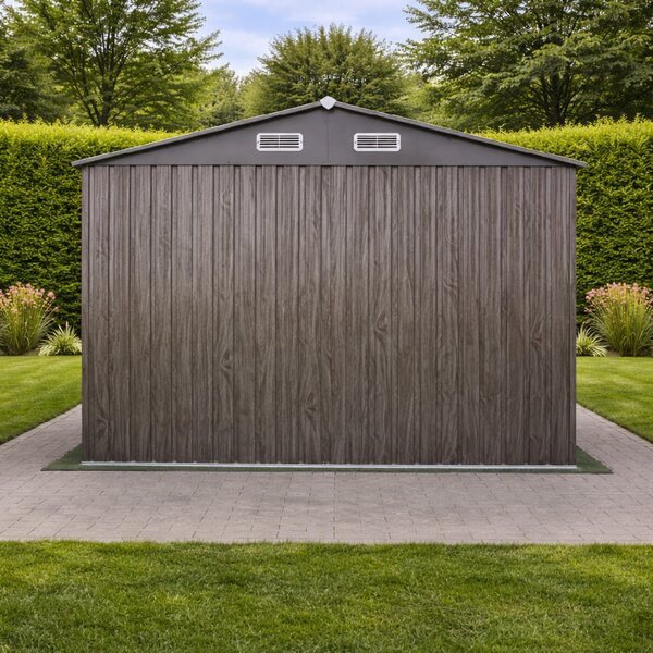 Záhradný domček BestBerg BBSH-1208WT / 10,1 m² / 389 x 260 x 202 cm / dekor tmavé drevo/taupe