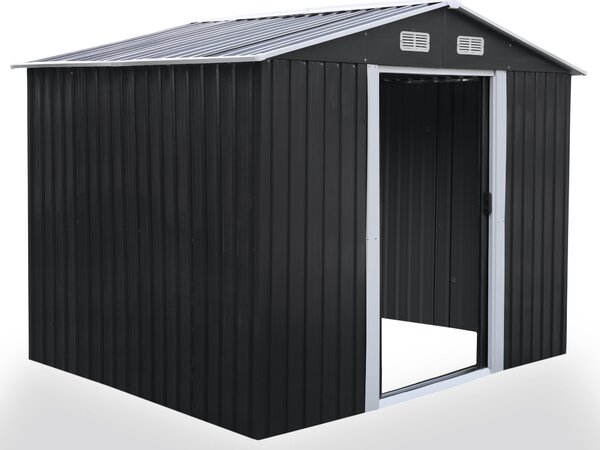Záhradný domček BestBerg BBSH-608A / 5,3 m² / 205 x 257 x 202 cm / antracitová/biela