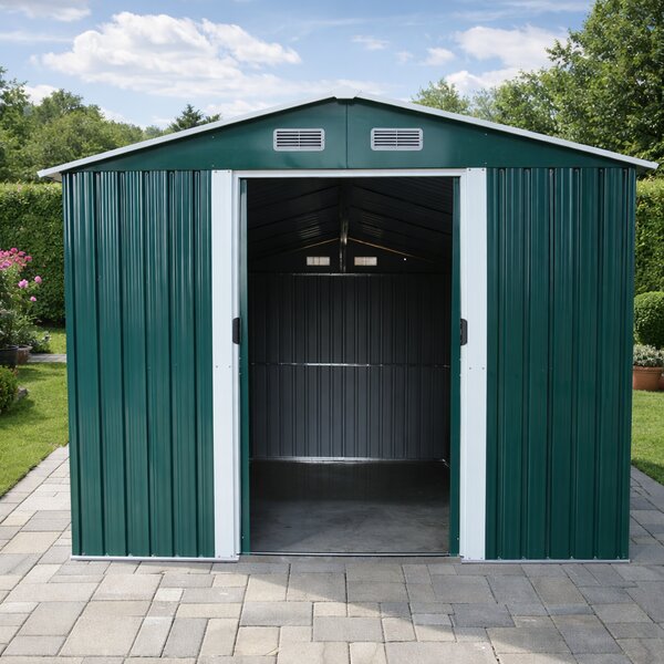 Záhradný domček BestBerg BBSH-1208GR / 10,1 m² / 389 x 260 x 202 cm / zelená
