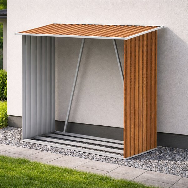 Záhradný drevník BestBerg BBSH-F002W / 1,8 m² / 217 x 83 x 154 cm / dekor dreva/hnedá