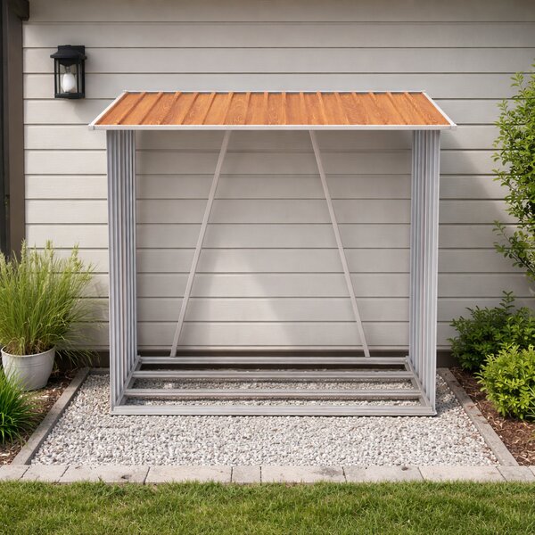 Záhradný drevník BestBerg BBSH-F002W / 1,8 m² / 217 x 83 x 154 cm / dekor dreva/hnedá