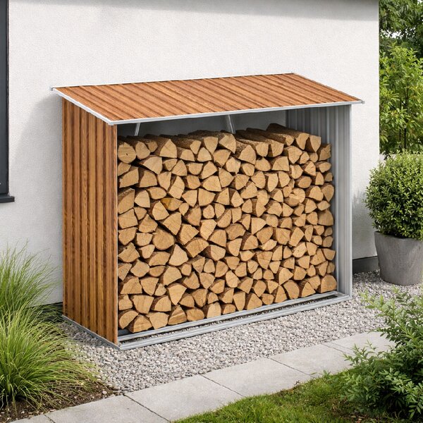Záhradný drevník BestBerg BBSH-F001W / 1,35 m² / 163 x 83 x 154 cm / dekor dreva/hnedá