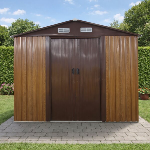 Záhradný domček BestBerg BBSH-1208W / 10,1 m² / 389 x 260 x 202 cm / dekor dreva/hnedá
