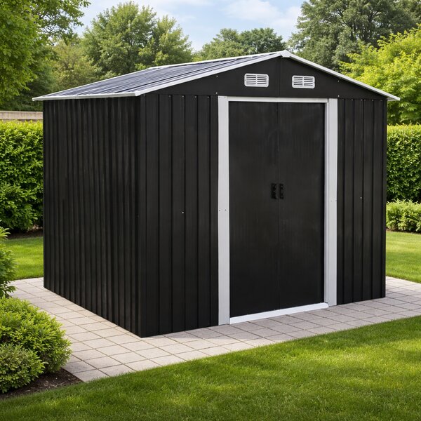 Záhradný domček BestBerg BBSH-608A / 5,3 m² / 205 x 257 x 202 cm / antracitová/biela