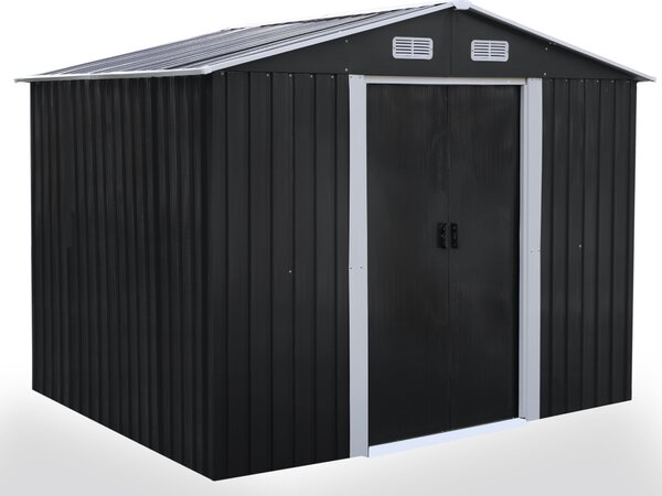Záhradný domček BestBerg BBSH-608A / 5,3 m² / 205 x 257 x 202 cm / antracitová/biela