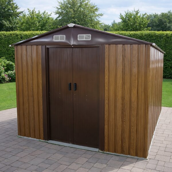 Záhradný domček BestBerg BBSH-1208W / 10,1 m² / 389 x 260 x 202 cm / dekor dreva/hnedá