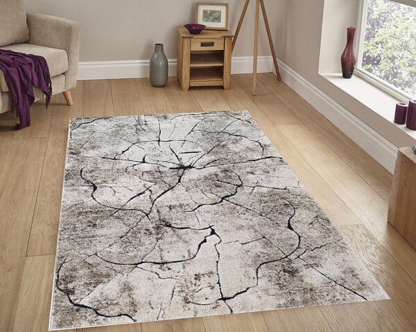 Oválny koberec Miami 129 BEIGE – béžový so vzorom Rozmer: 120x180 cm