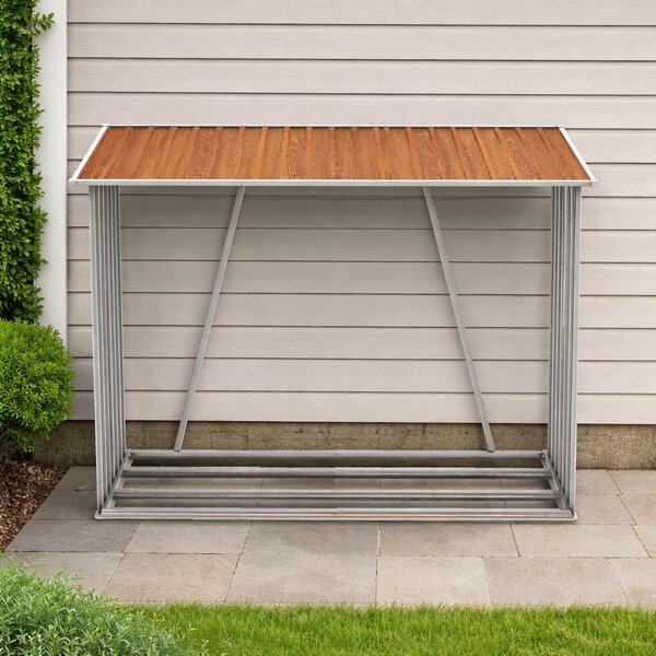 Záhradný drevník BestBerg BBSH-F001W / 1,35 m² / 163 x 83 x 154 cm / dekor dreva/hnedá