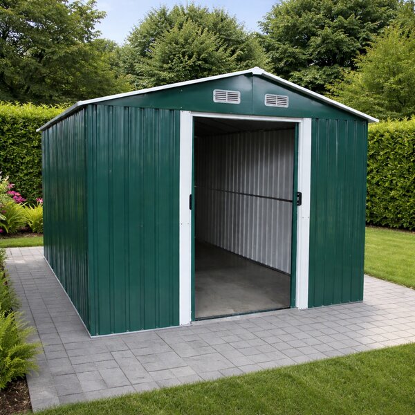 Záhradný domček BestBerg BBSH-1208GR / 10,1 m² / 389 x 260 x 202 cm / zelená