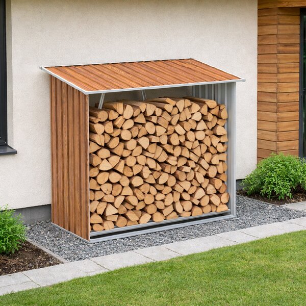 Záhradný drevník BestBerg BBSH-F002W / 1,8 m² / 217 x 83 x 154 cm / dekor dreva/hnedá
