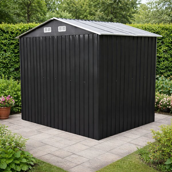 Záhradný domček BestBerg BBSH-608A / 5,3 m² / 205 x 257 x 202 cm / antracitová/biela