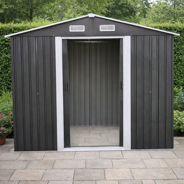Záhradný domček BestBerg BBSH-608A / 5,3 m² / 205 x 257 x 202 cm / antracitová/biela