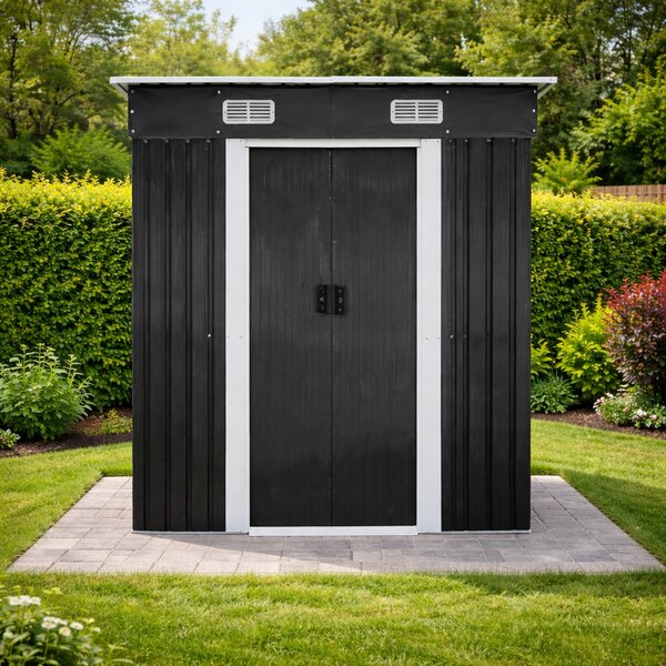 Záhradný domček BestBerg BBSH-406A / 2,25 m² / 121 x 194 x 192 cm / antracitová/biela