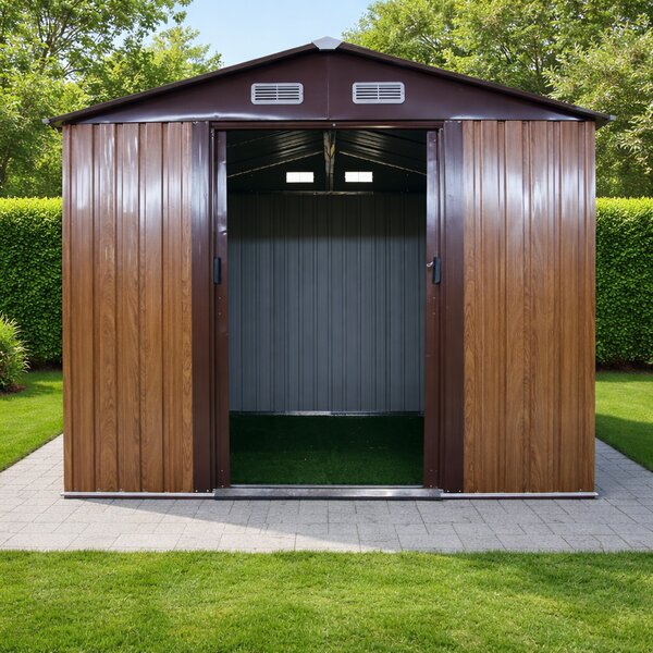 Záhradný domček BestBerg BBSH-608W / 5,3 m² / 205 x 257 x 202 cm / dekor dreva/hnedá
