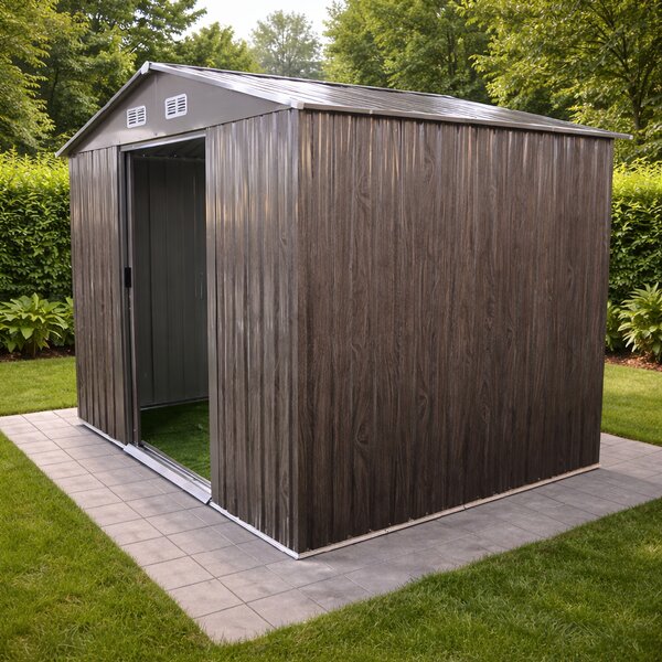 Záhradný domček BestBerg BBSH-608WT / 5,3 m² / 205 x 257 x 202 cm / dekor tmavé drevo/taupe