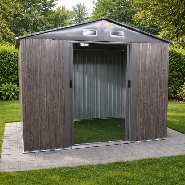 Záhradný domček BestBerg BBSH-608WT / 5,3 m² / 205 x 257 x 202 cm / dekor tmavé drevo/taupe