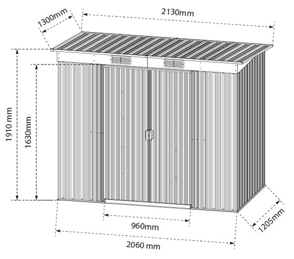 Záhradný domček BestBerg BBSH-407W / 2,8 m² / 130 × 213 × 191 cm / dekor dreva/hnedá