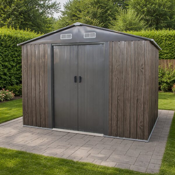 Záhradný domček BestBerg BBSH-608WT / 5,3 m² / 205 x 257 x 202 cm / dekor tmavé drevo/taupe