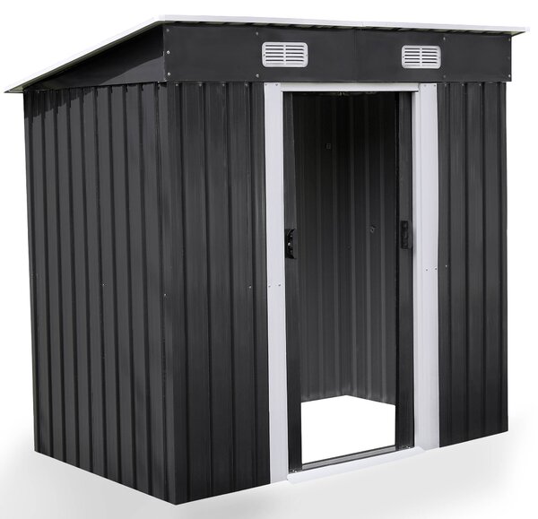 Záhradný domček BestBerg BBSH-406A / 2,25 m² / 121 x 194 x 192 cm / antracitová/biela