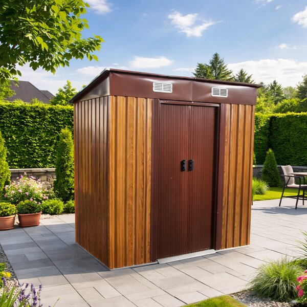 Záhradný domček BestBerg BBSH-406W / 2,25 m² / 121 x 194 x 192 cm / dekor dreva/hnedá