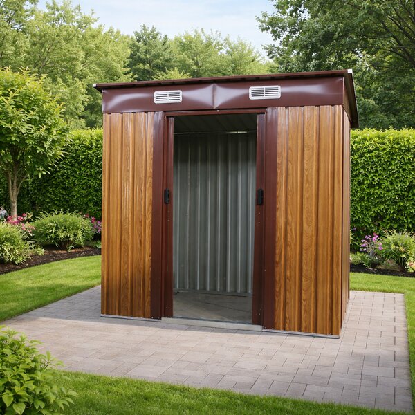 Záhradný domček BestBerg BBSH-406W / 2,25 m² / 121 x 194 x 192 cm / dekor dreva/hnedá
