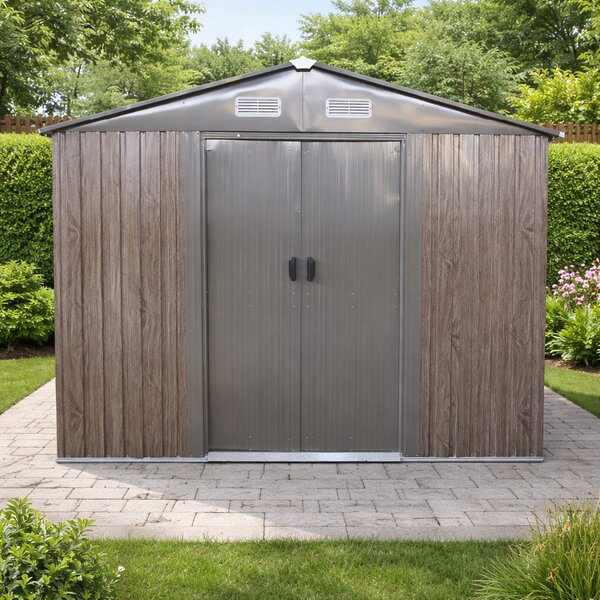 Záhradný domček BestBerg BBSH-608WT / 5,3 m² / 205 x 257 x 202 cm / dekor tmavé drevo/taupe