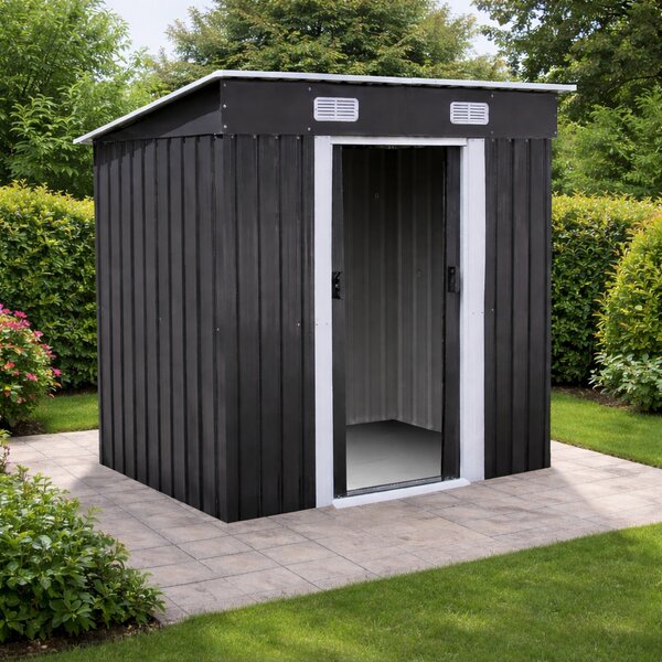 Záhradný domček BestBerg BBSH-406A / 2,25 m² / 121 x 194 x 192 cm / antracitová/biela