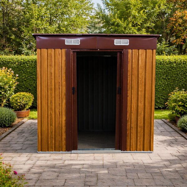 Záhradný domček BestBerg BBSH-406W / 2,25 m² / 121 x 194 x 192 cm / dekor dreva/hnedá
