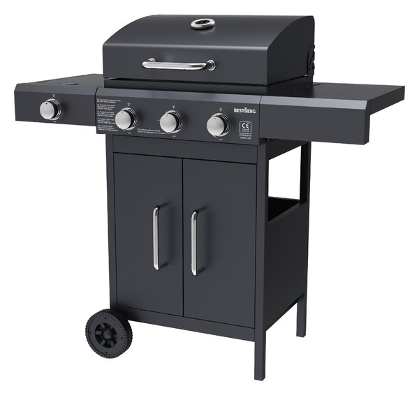 Plynový gril BestBerg BBBQ-27SB / 4 horáky / 11,6 kW / čierna