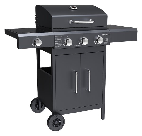 Plynový gril BestBerg BBBQ-27SB / 4 horáky / 11,6 kW / čierna