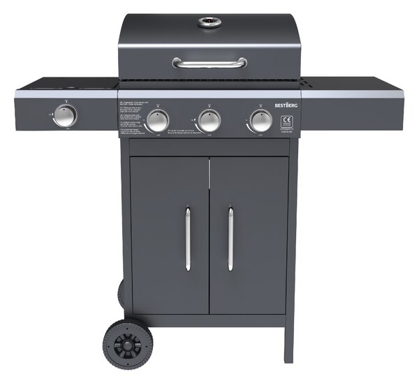 Plynový gril BestBerg BBBQ-27SB / 4 horáky / 11,6 kW / čierna