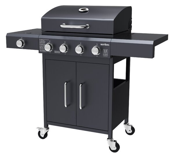 Plynový gril BestBerg BBBQ-28SB / 5 horákov / 14,4 kW / čierna