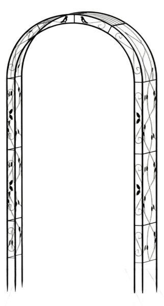 Kovový záhradný kvetinový oblúk BestBerg BBFA-10B / 260 × 134 × 38 cm / čierna