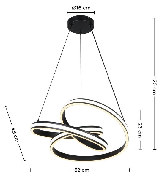 ZÁVESNÉ LED SVIETIDLO, 48/52/120 cm Novel - Interiérové svietidlá