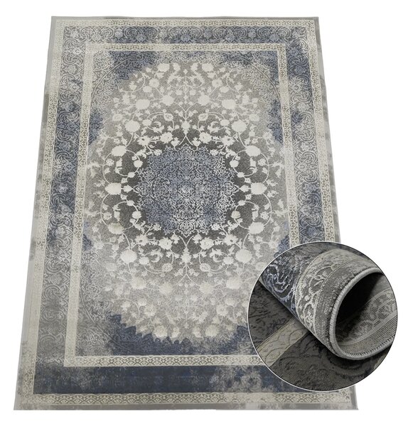 Koberec Deluxe 9091 NAVY – námornícka modrá, obdĺžnikový Rozmer: 60x100 cm