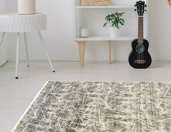Koberec Creante 55064 GREY – sivý obdĺžnik s geometrickým vzorom Rozmer: 80x150 cm