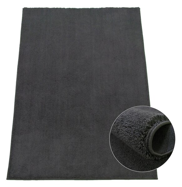 Koberec Oslo 7000 Dark Grey – sivý shaggy obdĺžnik Rozmer: 60x100 cm