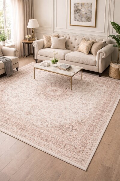Koberec Jasmin 9871 CREAM – krémový so vzorom, akryl Rozmer: 120x180 cm