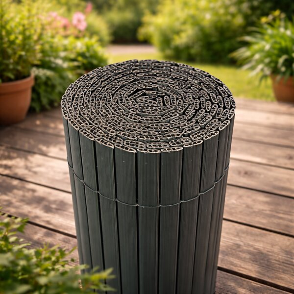 Umelá PVC rákosová rohož/zástena BestBerg BBGD-23G / 2 × 3 m / sivá